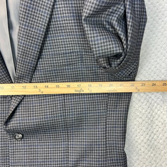 JoS. A. Bank Mens Blazer 1905 Micro Check Blue Gray Wool Traditional Fit Sz 40R - Picture 10 of 15